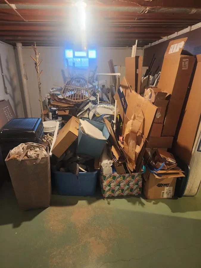 Roll-off dumpster container at job site for 6 Yard Dumpster Rental in Earl